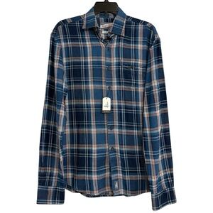 Johnnie-O Hangin’ Out Simon Button Down Flannel in “Indigo” Size S NWT